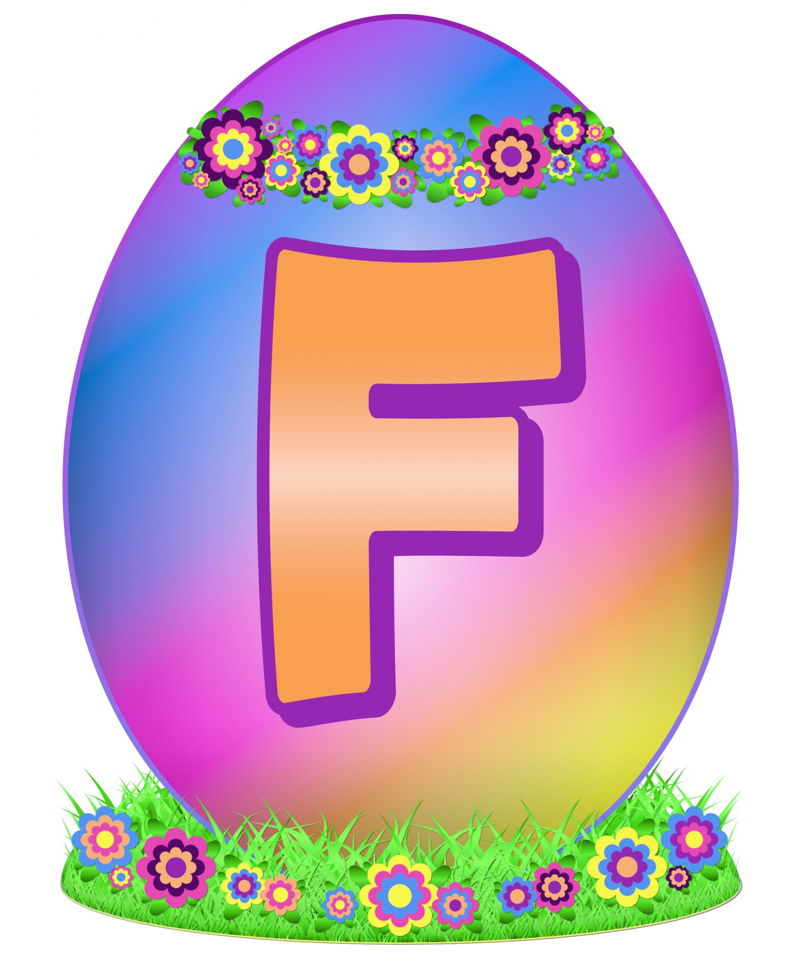 Easter Egg Letter F
