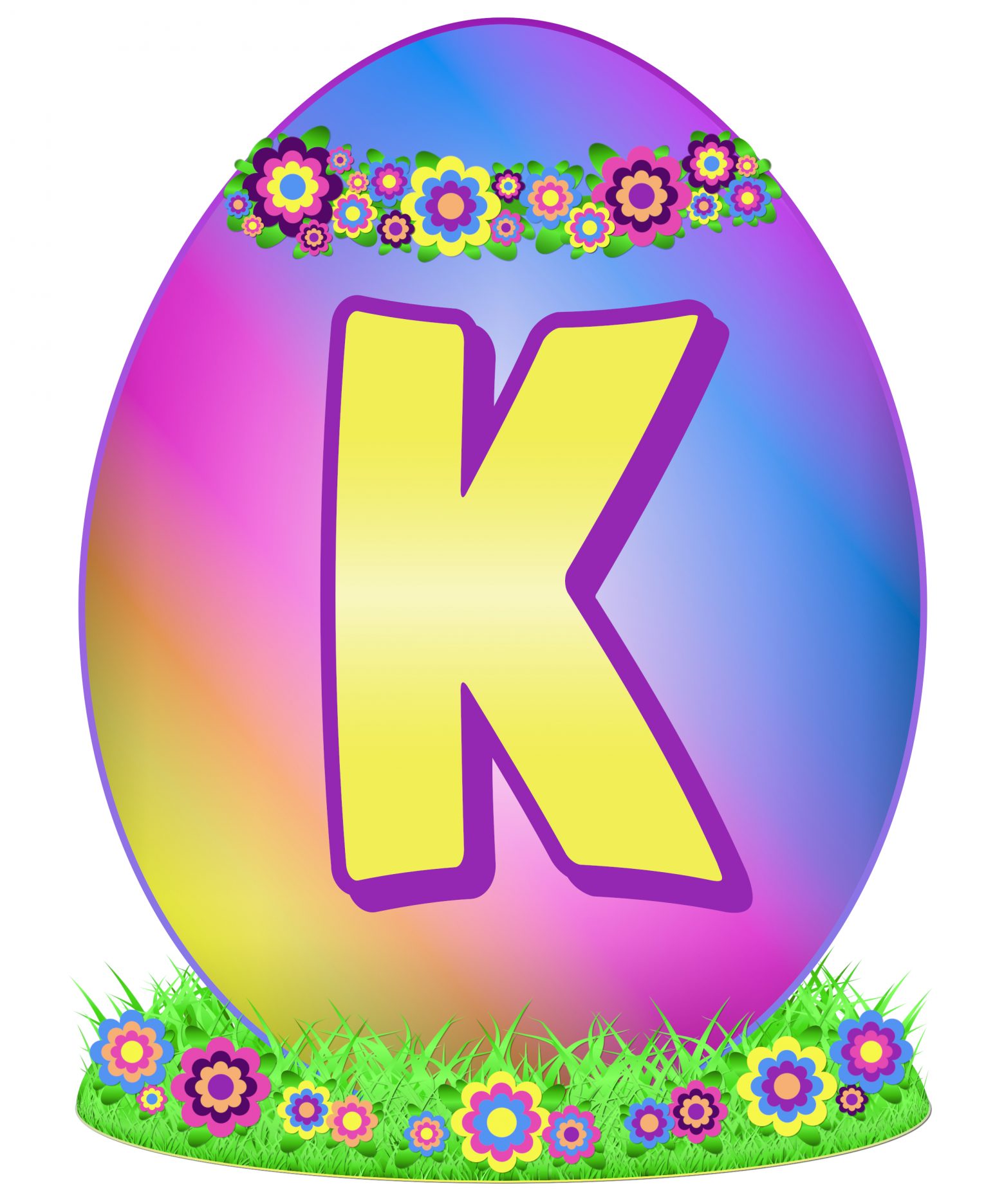 Easter Egg Letter K