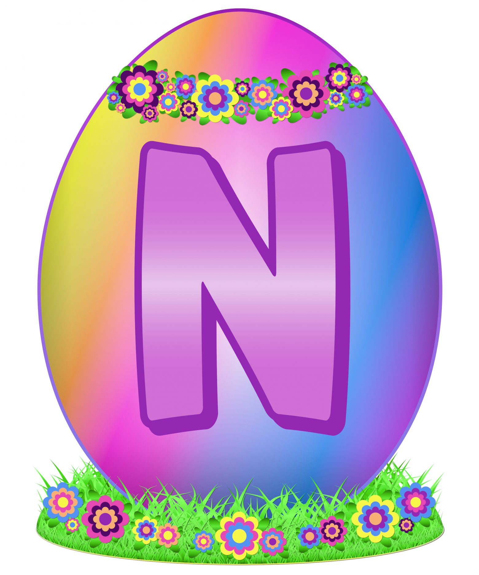 Easter Egg Letter N