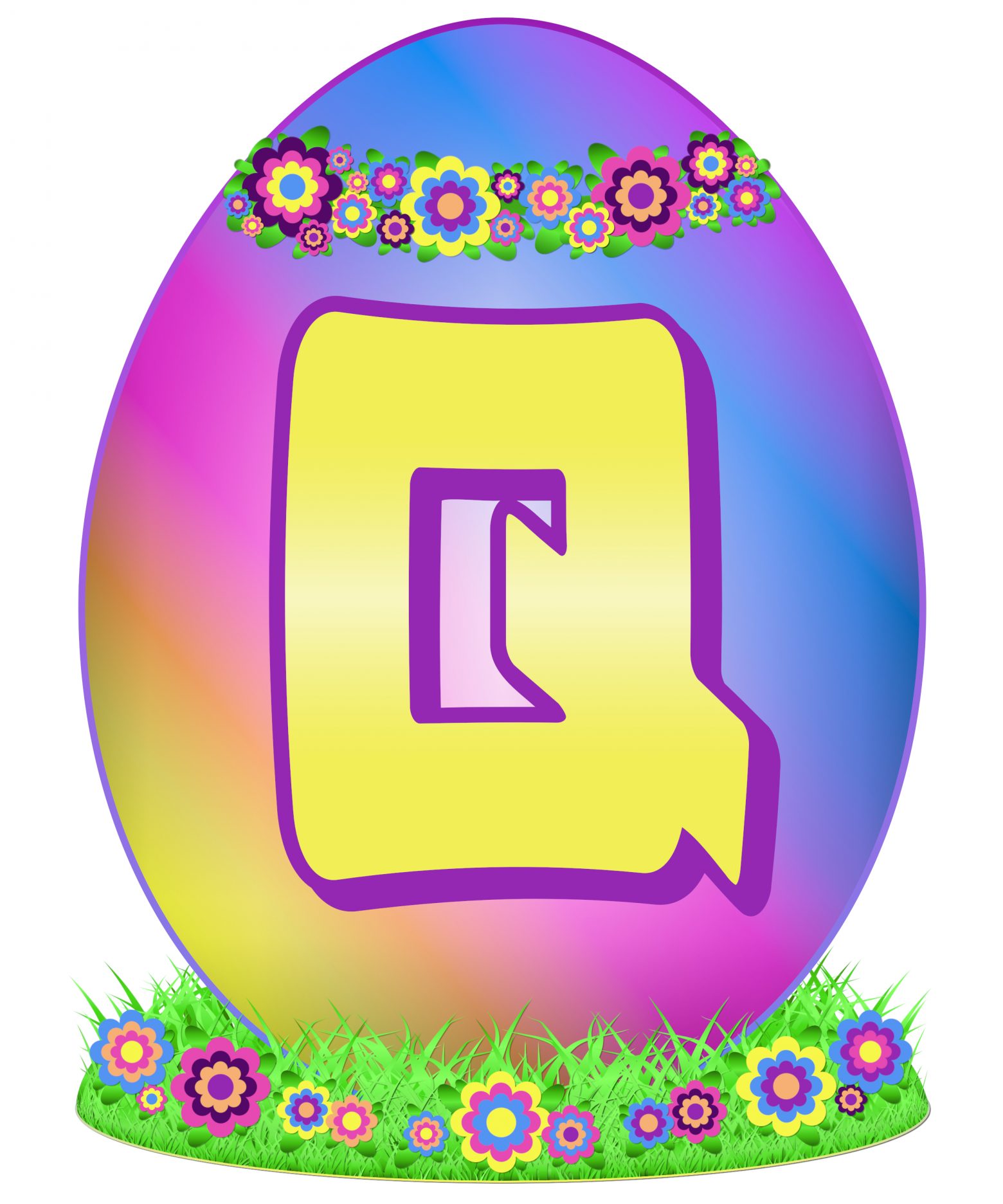 Easter Egg Letter Q