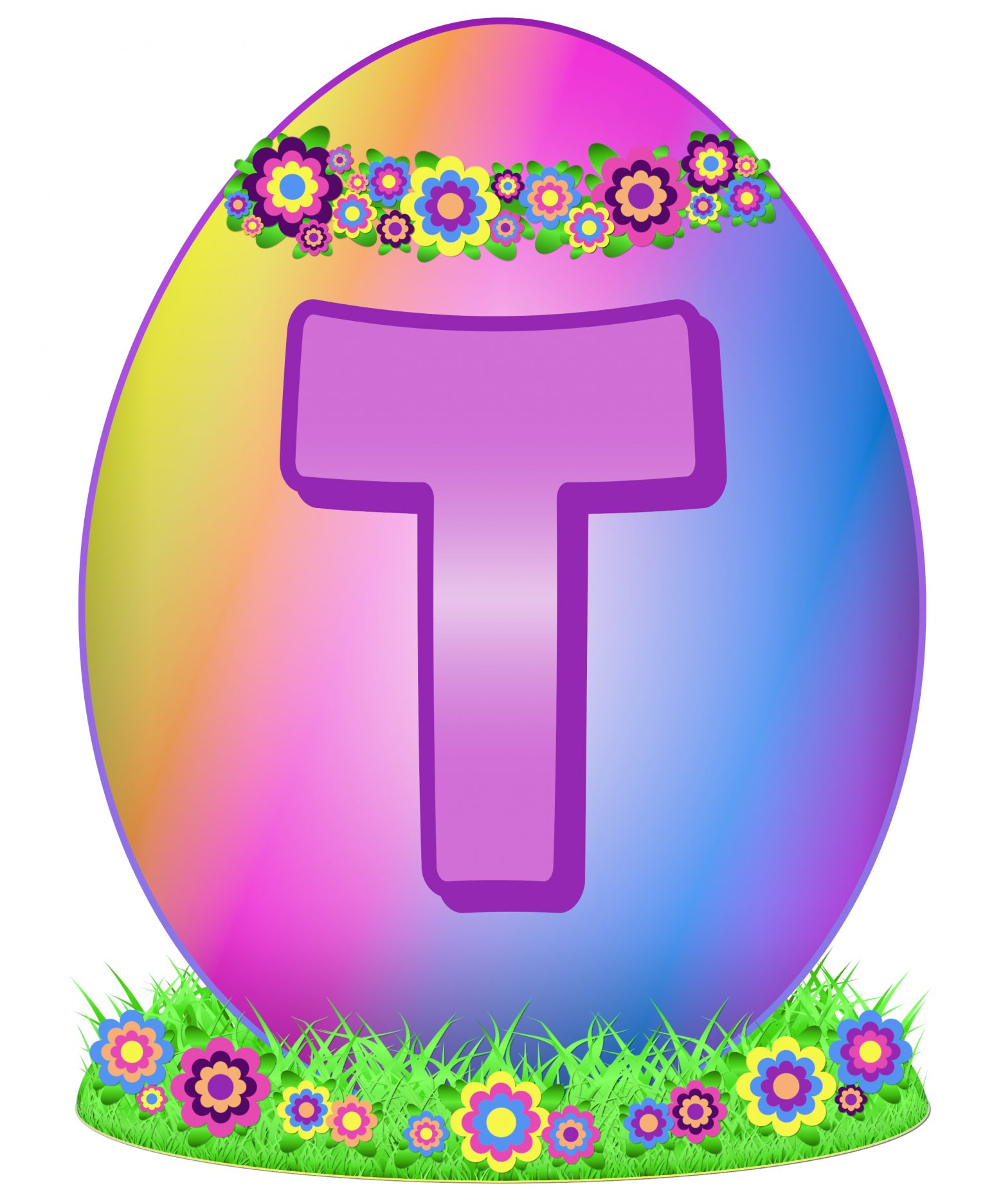 Easter Egg Letter T