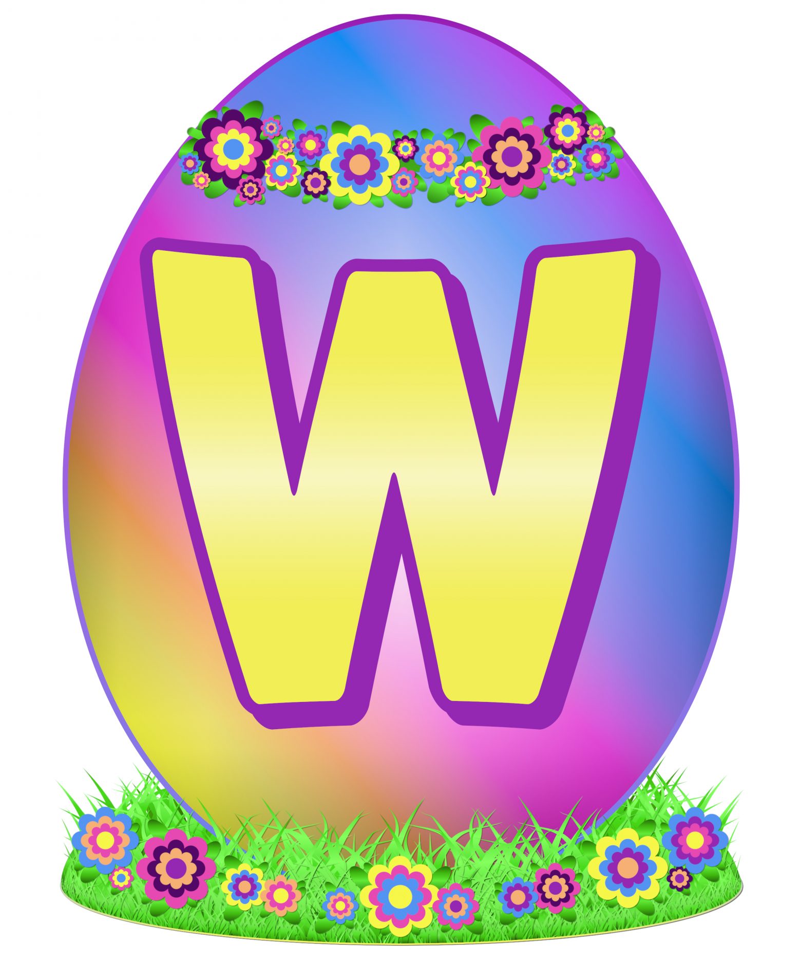Easter Egg Letter W